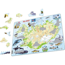 Iceland Map & Animals 81 Piece Tray Jigsaw Puzzle Larsen (ONLINE ORDER ONLY)