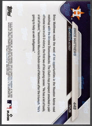 2025 Topps Now Brice Matthews #449 Red Foil /5 Houston Astros Rookie RC Baseball Card (ONLINE ORDER ONLY)