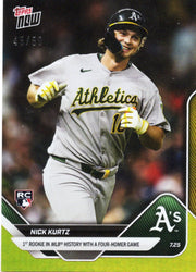 2025 Topps Now Nick Kurtz #464 Gold Foil /50 Athletics Rookie RC Baseball Card