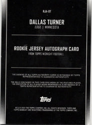 2024 Topps Midnight Dallas Turner #RJADT Rookie Jersey Autograph /50 Minnesota Vikings Rookie RC Football Card