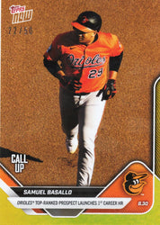 2025 Topps Now Samuel Basallo #634 Gold Foil /50 Baltimore Orioles Rookie RC Baseball Card (ONLINE ORDER ONLY)