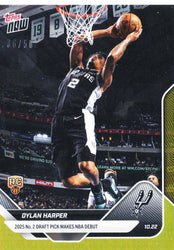 2025 Topps Now Dylan Harper #7 Gold Foil /50 San Antonio Spurs Rookie RC Basketball Card