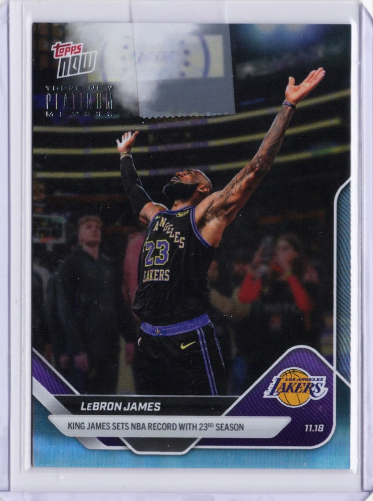 2025 Topps Now LeBron James #P58 Platinum Member Los Angeles Lakers Basketball Card