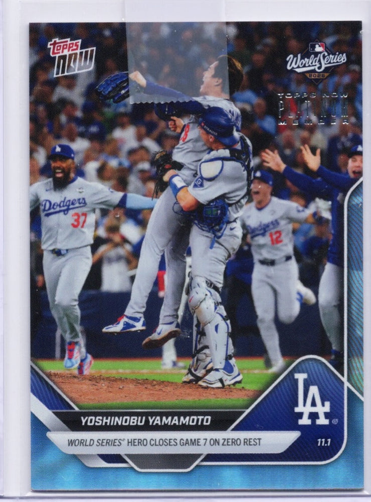 2025 Topps Now Yoshinobu Yamamoto #P925 Platinum Member Los Angeles Dodgers Baseball Card