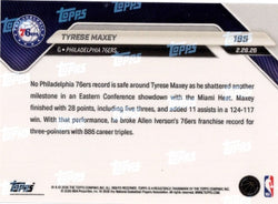 2025 Topps Now Tyrese Maxey #185 Orange Foil /25 Philadelphia 76ers Basketball Card