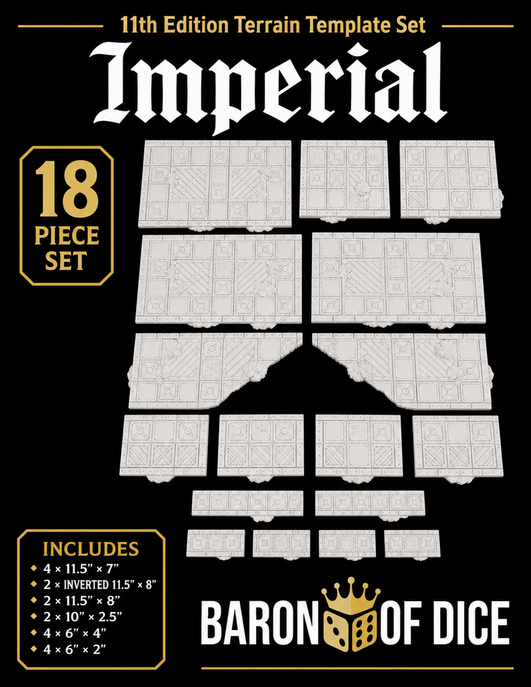 Iron Sector Template Set | 11e Terrain Template Set | Shipping Excluded (ONLINE ORDER ONLY)