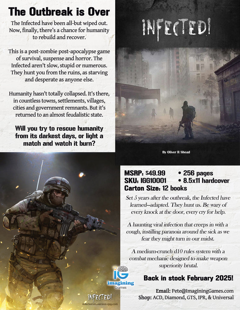 Infected! (RPG Book + PDF) Hardcover (ONLINE ORDER ONLY)