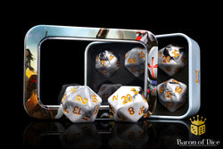 Infinity: N5 Marbled w/ Gold - Official Dice Set (ONLINE ORDER ONLY)