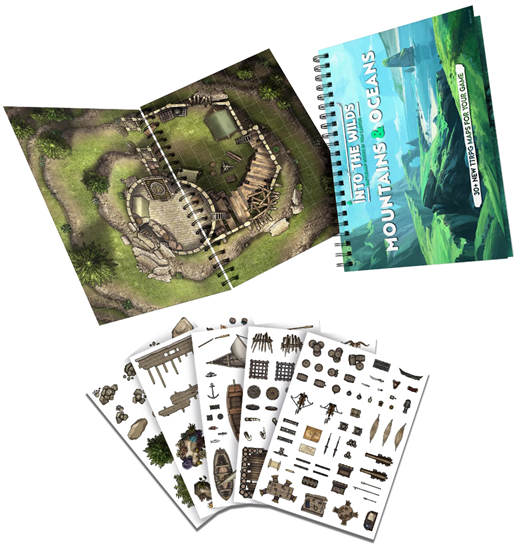 Into the Wilds Battlemap Books: Mountains and Oceans (ONLINE ORDER ONLY)