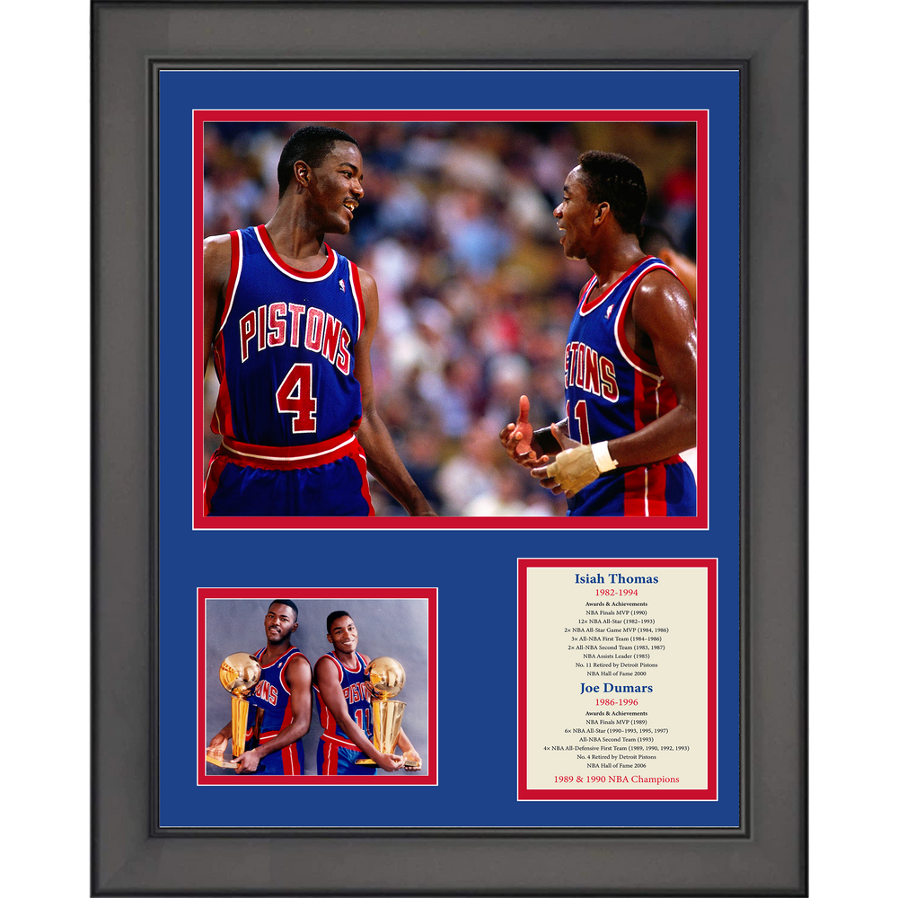 Framed Isiah Thomas Joe Dumars Hall of Fame Basketball 11"x14" Three Photo Collage (ONLINE ORDER ONLY)