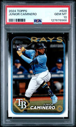 Graded 2024 Topps Junior Caminero #628 Rookie RC Baseball Card PSA 10 Gem Mint