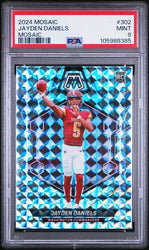 Graded 2024 Panini Mosaic Jayden Daniels #302 Mosaic Rookie RC Football Card PSA 9 Mint