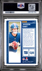 Graded 2025 Panini Donruss Jaxson Dart #2 The Rookies Rookie RC Football Card PSA 9 Mint