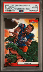 Graded 2025 Leaf Web Exclusives DJ Lagway #40 Anime Nation Series 2 Red /25 Football Card PSA 8 Near Mint (ONLINE ORDER ONLY)