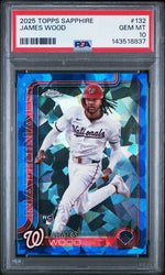 Graded 2025 Topps Chrome Sapphire James Wood #132 Rookie RC Baseball Card PSA 10 Gem Mint
