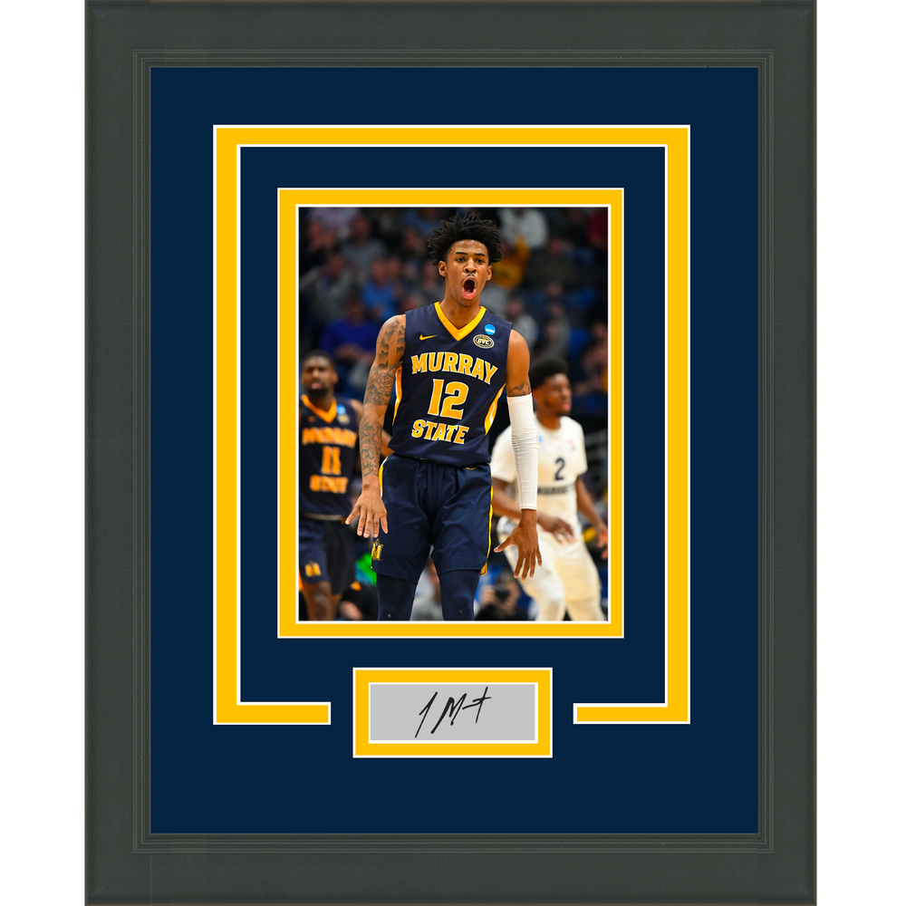 Framed Ja Morant Facsimile Laser Engraved Signature Auto Murray State College 11x14 Basketball Photo (ONLINE ORDER ONLY)