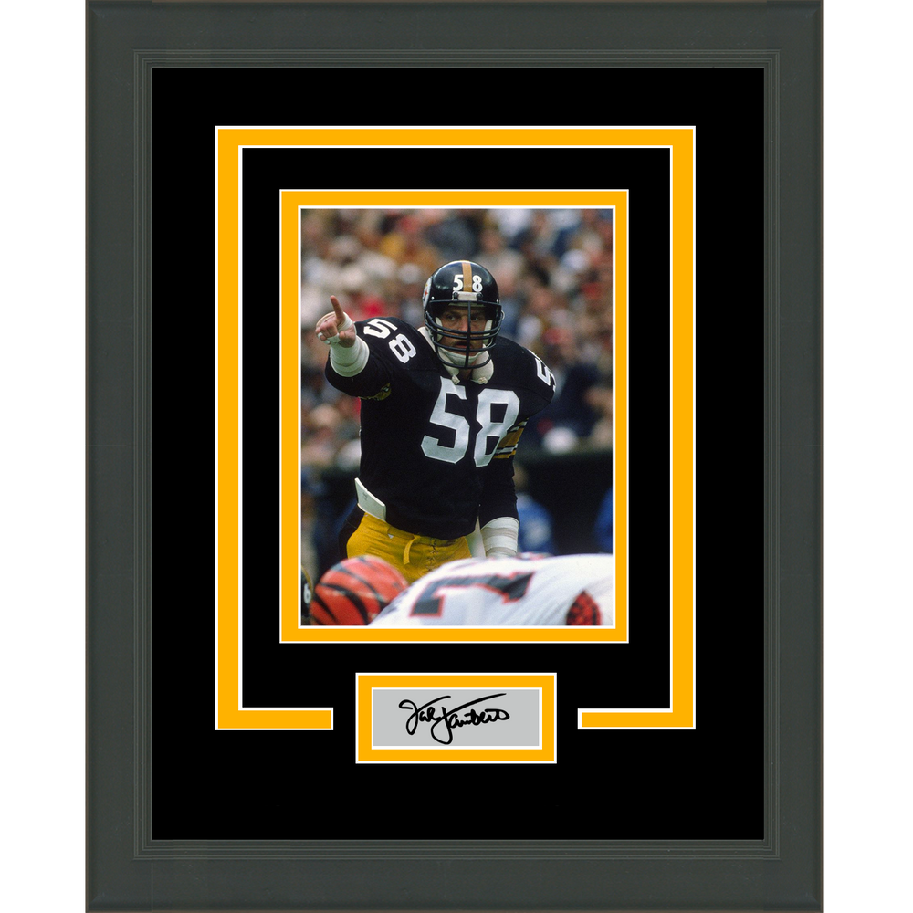 Framed Jack Lambert Facsimile Laser Engraved Signature Auto Pittsburgh Steelers 11x14 Football Photo (ONLINE ORDER ONLY)
