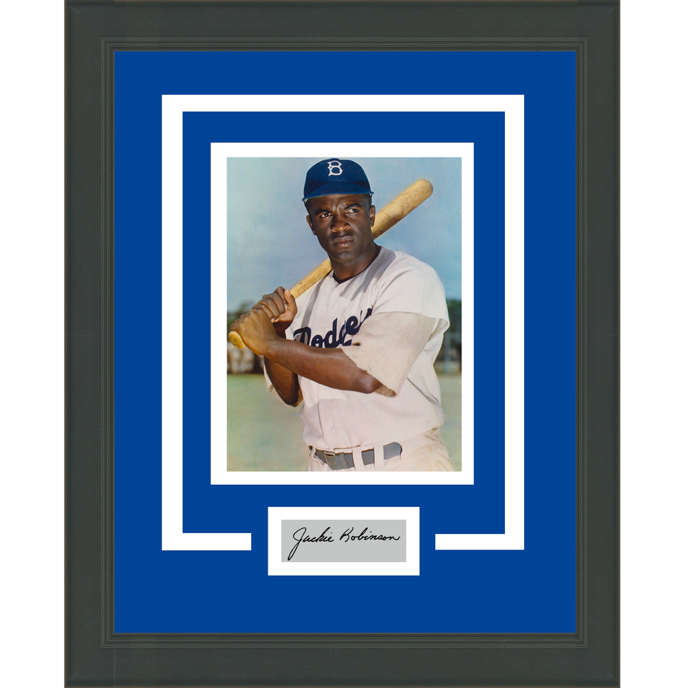 Framed Jackie Robinson Facsimile Laser Engraved Signature Auto Los Angeles Dodgers 11x14 Baseball Photo #2 (ONLINE ORDER ONLY)