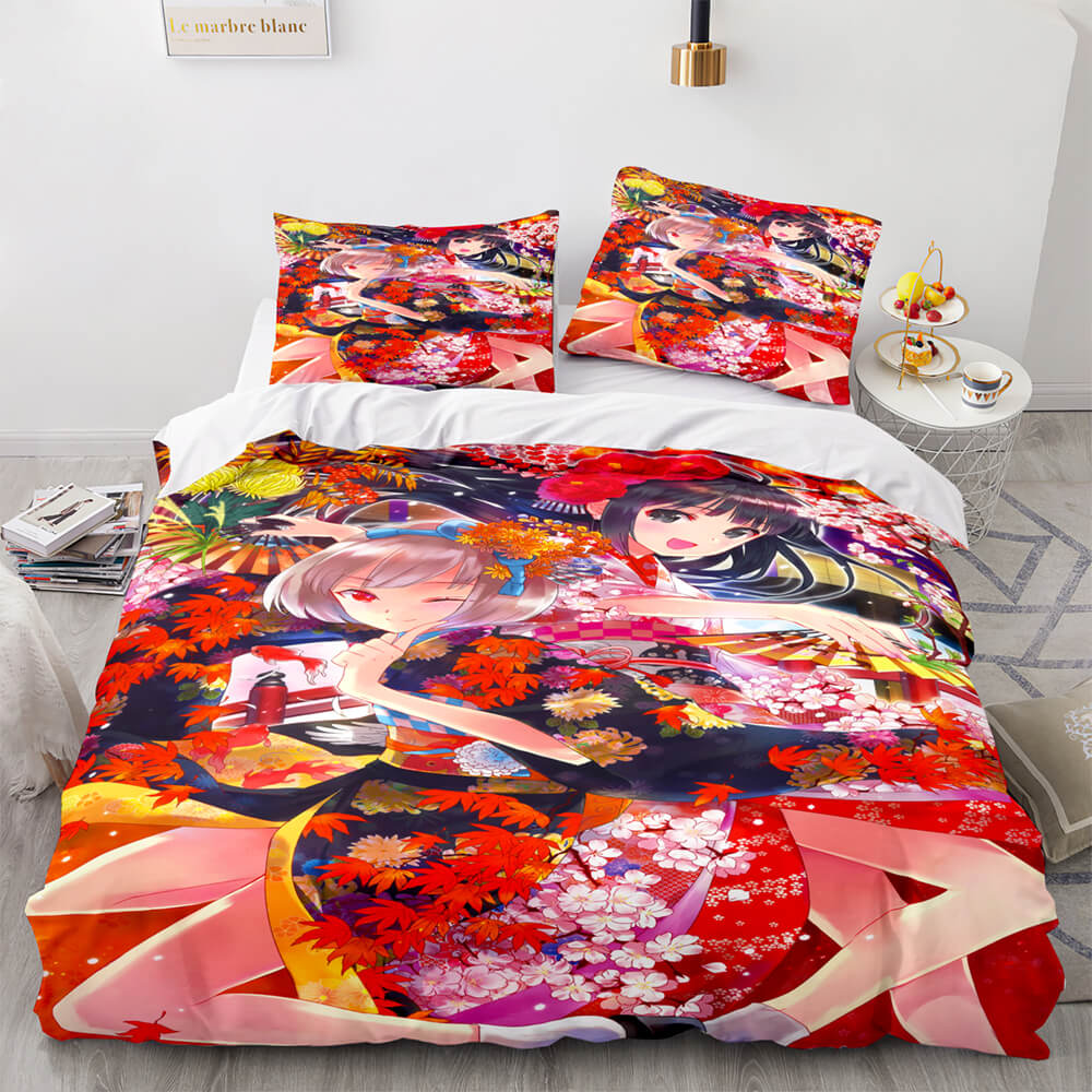 Japan Maid Bedding Set Cosplay Quilt Covers Room Decoration (Online Order Only)