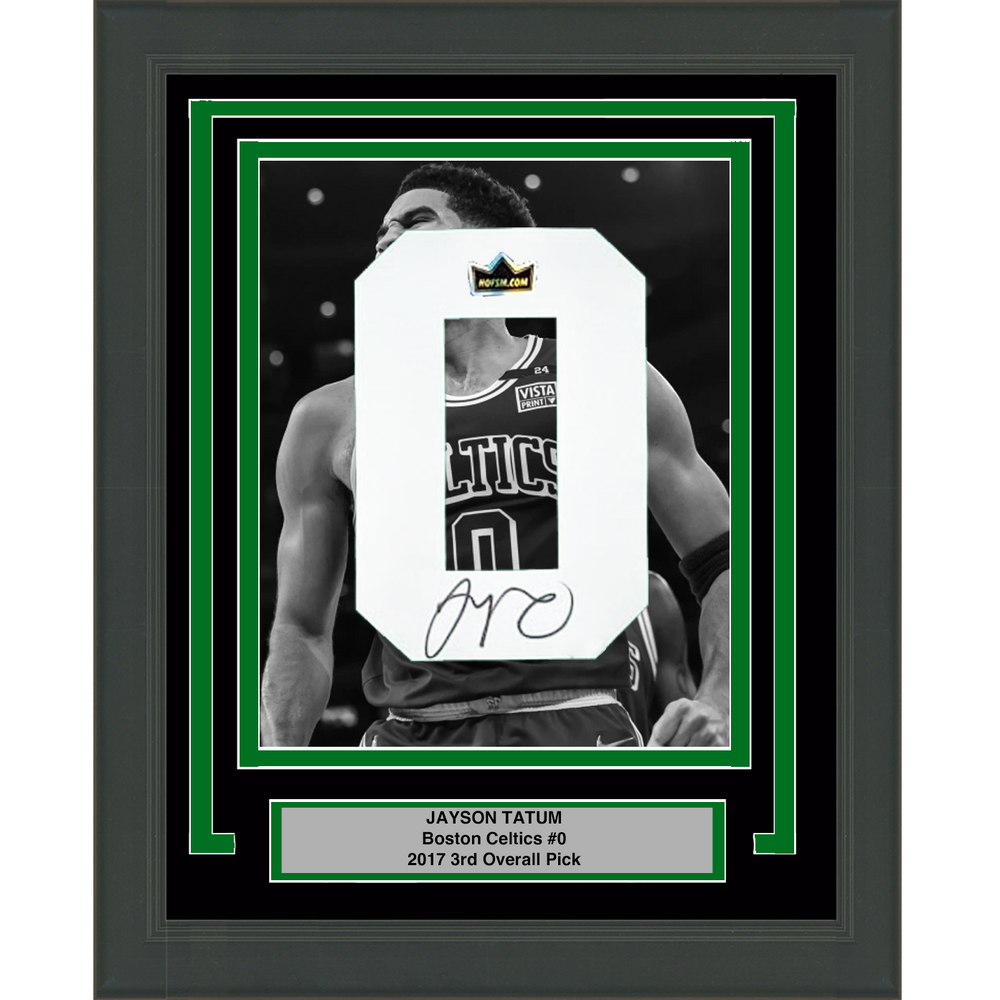 Framed Jayson Tatum Facsimile Autographed Jersey Number 20x24 Boston Celtics Reprint Laser Auto Basketball Photo (ONLINE ORDER ONLY)