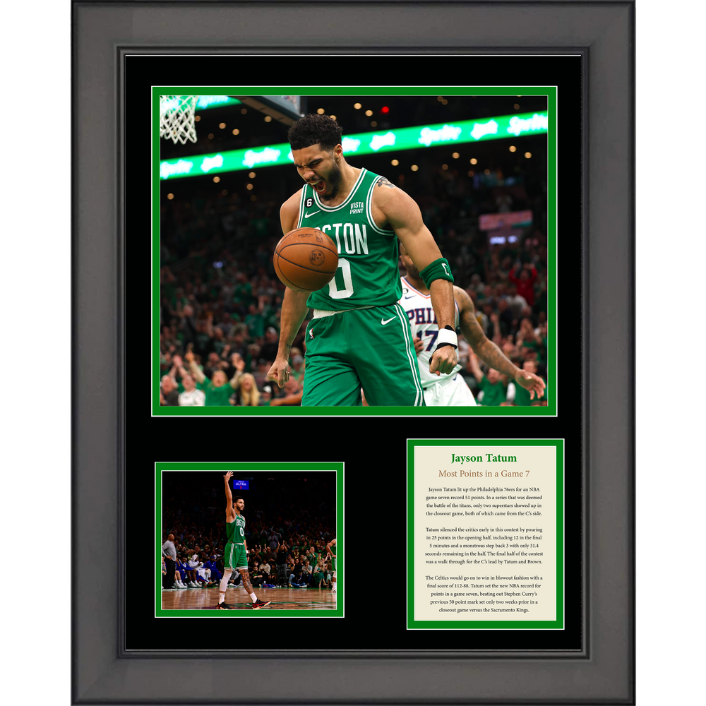 Framed Jayson Tatum NBA Record 51 Points in a Game 7 Boston Celtics Basketball 11"x14" Three Photo Collage (ONLINE ORDER ONLY)