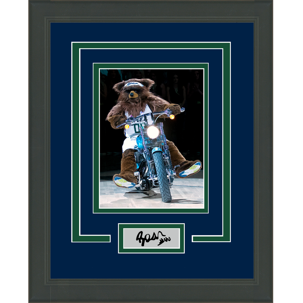 Framed Jazz Bear Facsimile Laser Engraved Signature Auto Utah Jazz 11x14 Basketball Photo (ONLINE ORDER ONLY)