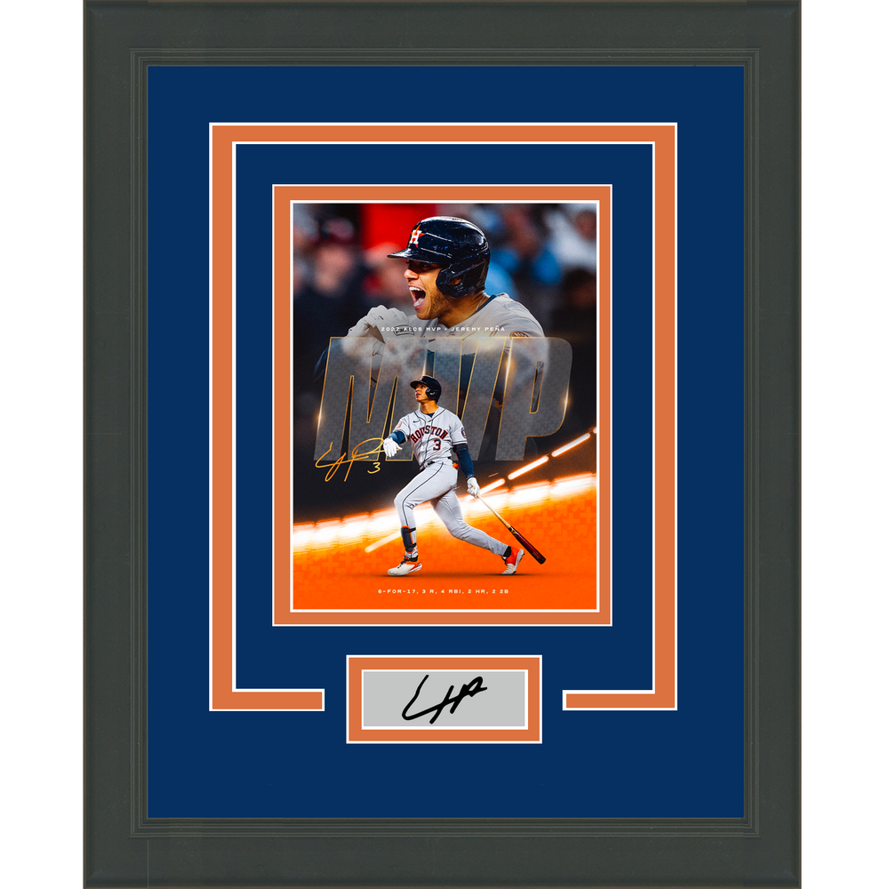 Framed Jeremy Pena ALCS MVP Facsimile Laser Engraved Signature Auto Houston Astros 11x14 Baseball Photo (ONLINE ORDER ONLY)