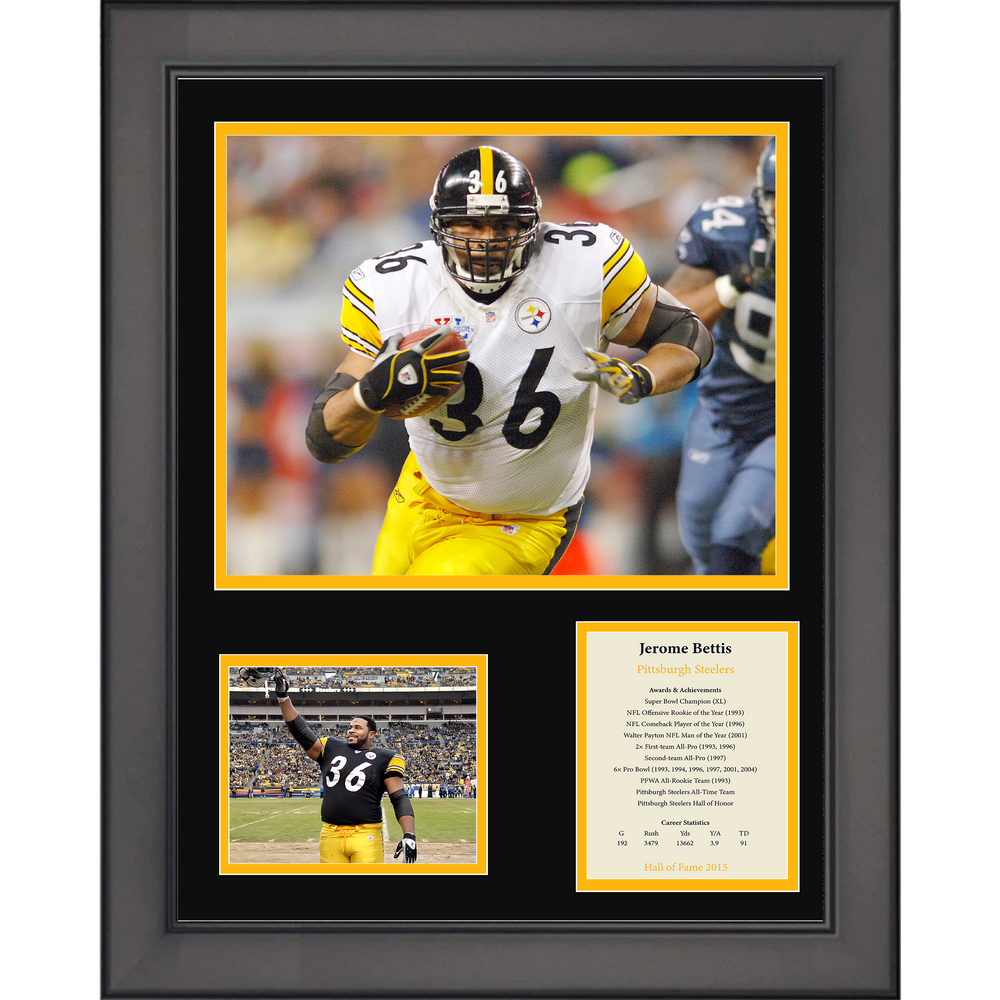Framed Jerome Bettis Hall of Fame Pittsburgh Steelers 11"x14" Three Photo Collage (ONLINE ORDER ONLY)