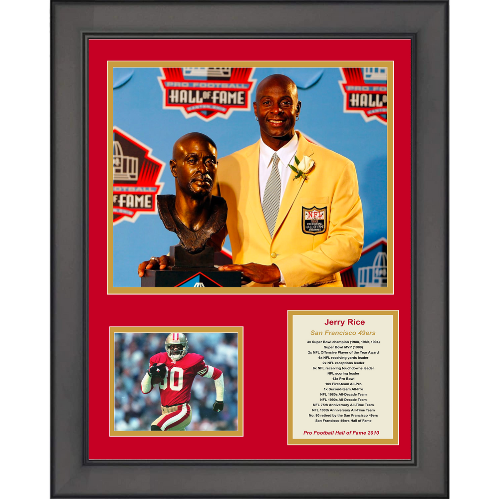 Framed Jerry Rice Hall of Fame San Francisco 49ers Football 11"x14" Three Photo Collage (ONLINE ORDER ONLY)