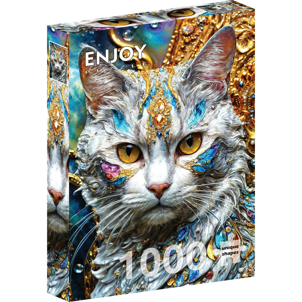 Jeweled Cat 1000 Piece Jigsaw Puzzle Enjoy (ONLINE ORDER ONLY)