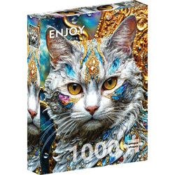 Jeweled Cat 1000 Piece Jigsaw Puzzle Enjoy (ONLINE ORDER ONLY)