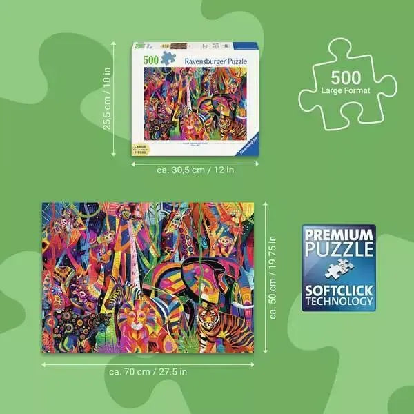 Jeweled Jungle 500 Large Piece Jigsaw Puzzle Ravensburger (ONLINE ORDER ONLY)