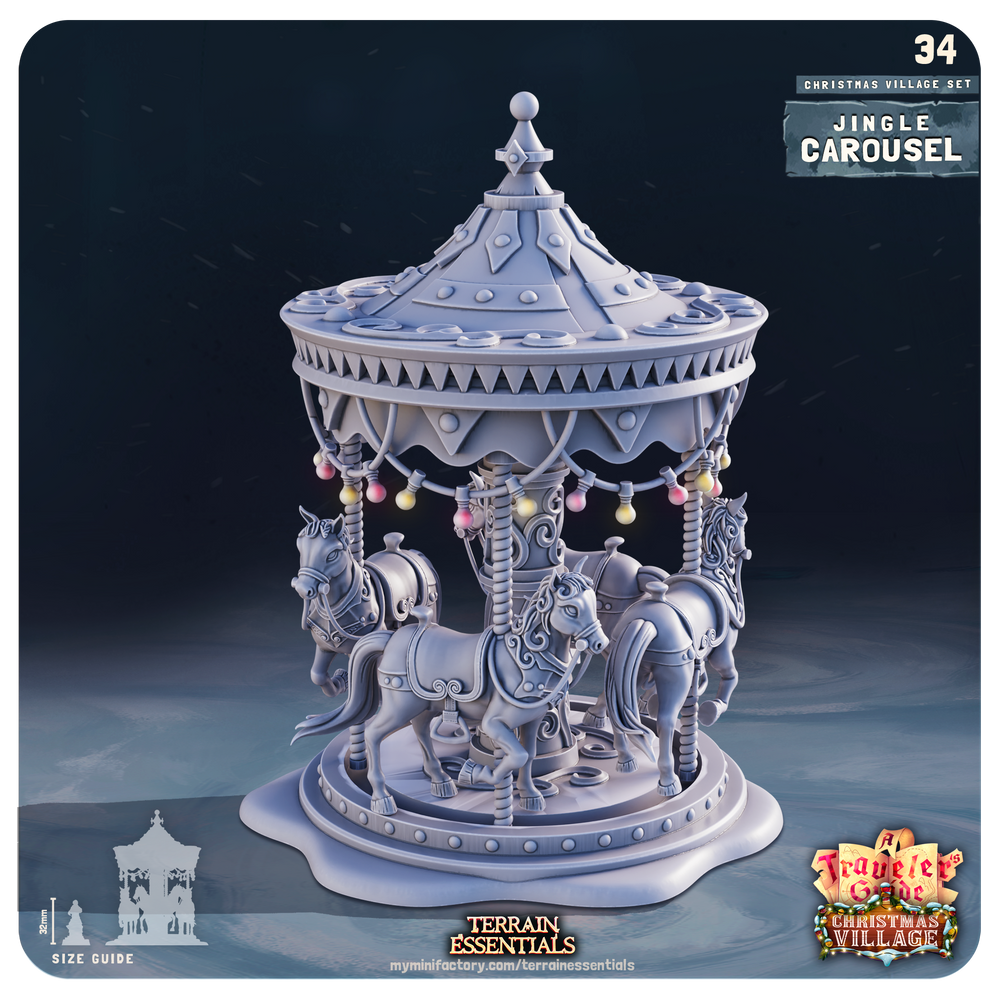3D Printed Cast n Play Christmas Village Terrain Set 28mm 32mm D&D (Online Only)