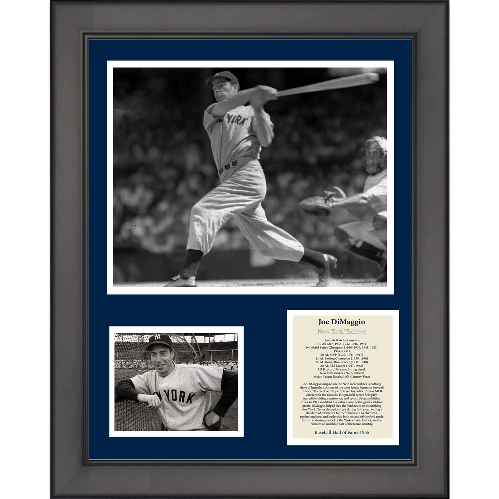 Framed Joe DiMaggio Hall of Fame New York Yankees Baseball 11"x14" Three Photo Collage (ONLINE ORDER ONLY)