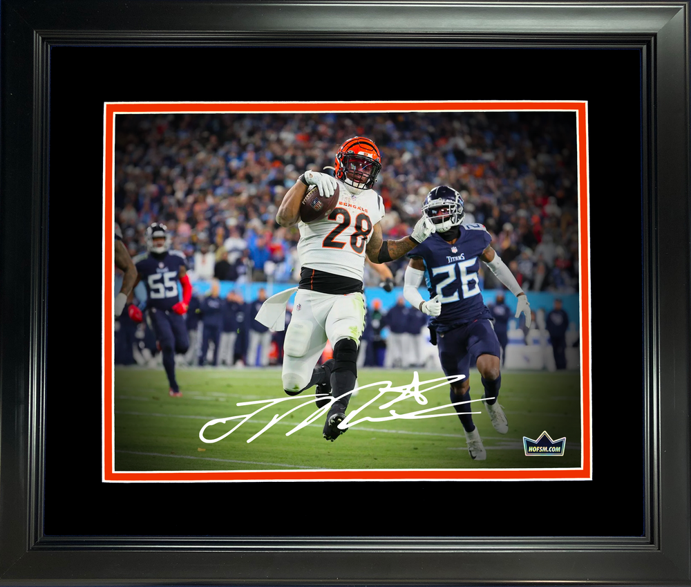 Framed Joe Mixon Cincinnati Bengals Facsimile Laser Engraved Signature Auto 11"x14" Football Photo HOFSM Holo (ONLINE ORDER ONLY)