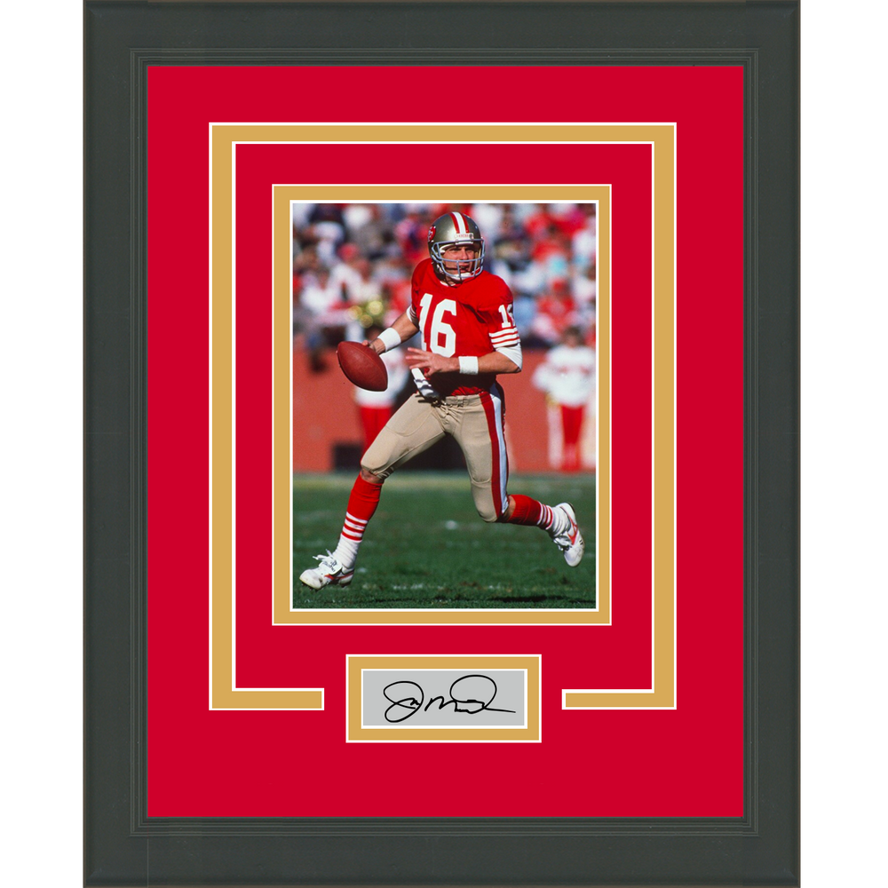 Framed Joe Montana Facsimile Laser Engraved Signature Auto San Francisco 49ers 11x14 Football Photo (ONLINE ORDER ONLY)