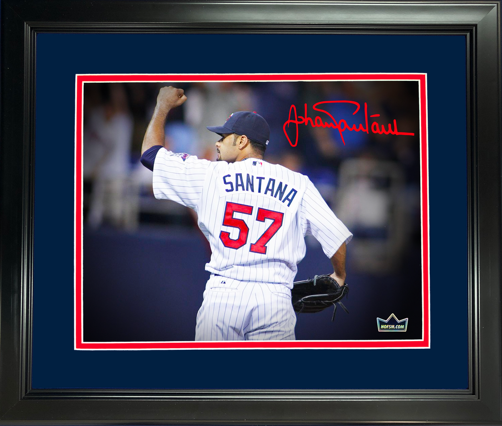Framed Johan Santana Minnesota Twins Facsimile Laser Engraved Signature Auto 11"x14" Baseball Photo HOFSM Holo (ONLINE ORDER ONLY)