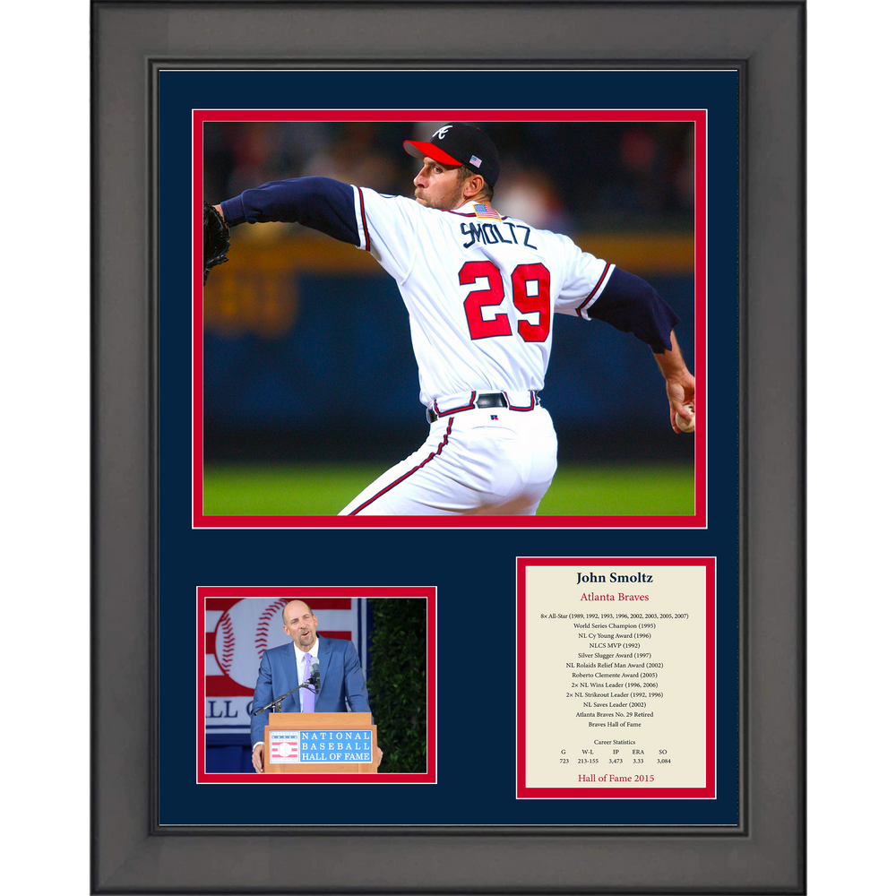 Framed John Smoltz Hall of Fame Atlanta Braves 11"x14" Baseball Three Photo Collage (ONLINE ORDER ONLY)