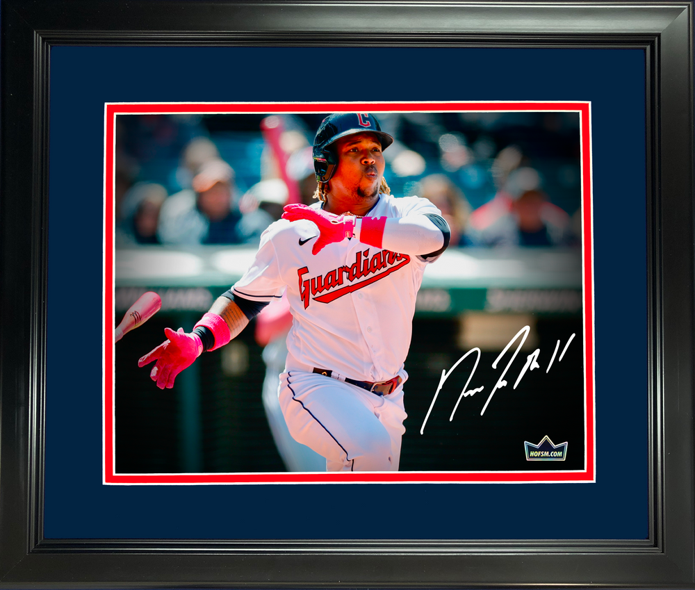 Framed Jose Ramirez Cleveland Guardians Facsimile Laser Engraved Signature Auto 11"x14" Baseball Photo HOFSM Holo (ONLINE ORDER ONLY)