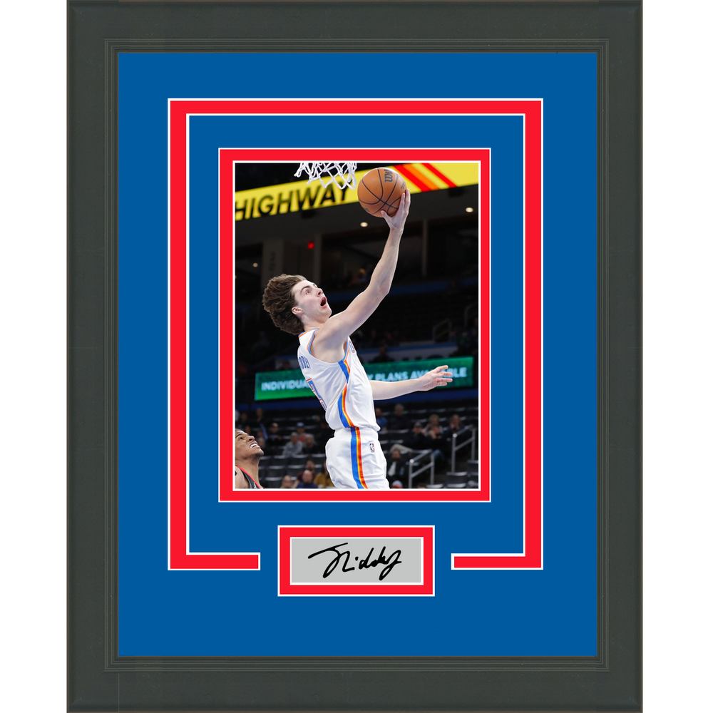 Framed Josh Giddey Facsimile Laser Engraved Signature Auto Oklahoma City Thunder 11x14 Basketball Photo (ONLINE ORDER ONLY)