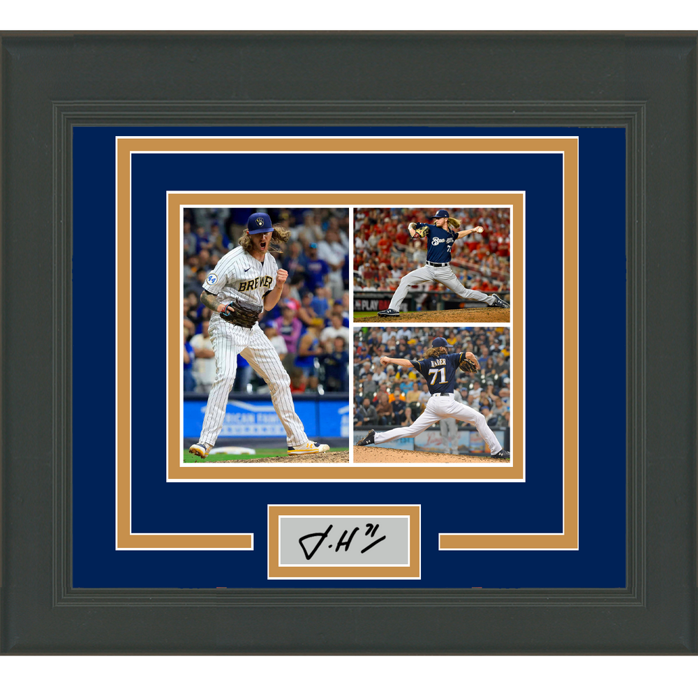 Framed Josh Hader Facsimile Laser Engraved Signature Auto Milwaukee Brewers 11x14 Baseball Photo (ONLINE ORDER ONLY)
