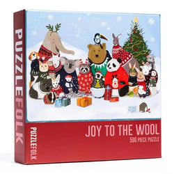 Joy to the Wool 500 Piece Jigsaw Puzzle PuzzleFolk (ONLINE ORDER ONLY)