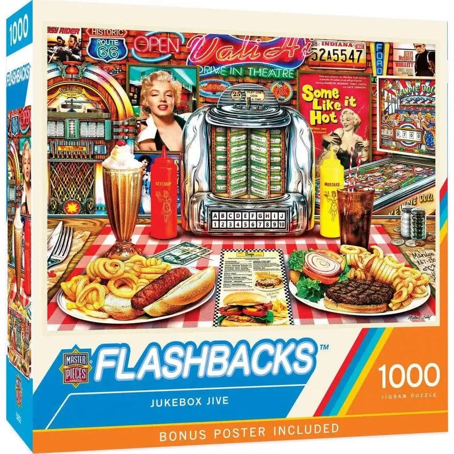 Jukebox Jive Flashbacks 1000 Piece Jigsaw Puzzle MasterPieces (ONLINE ORDER ONLY)