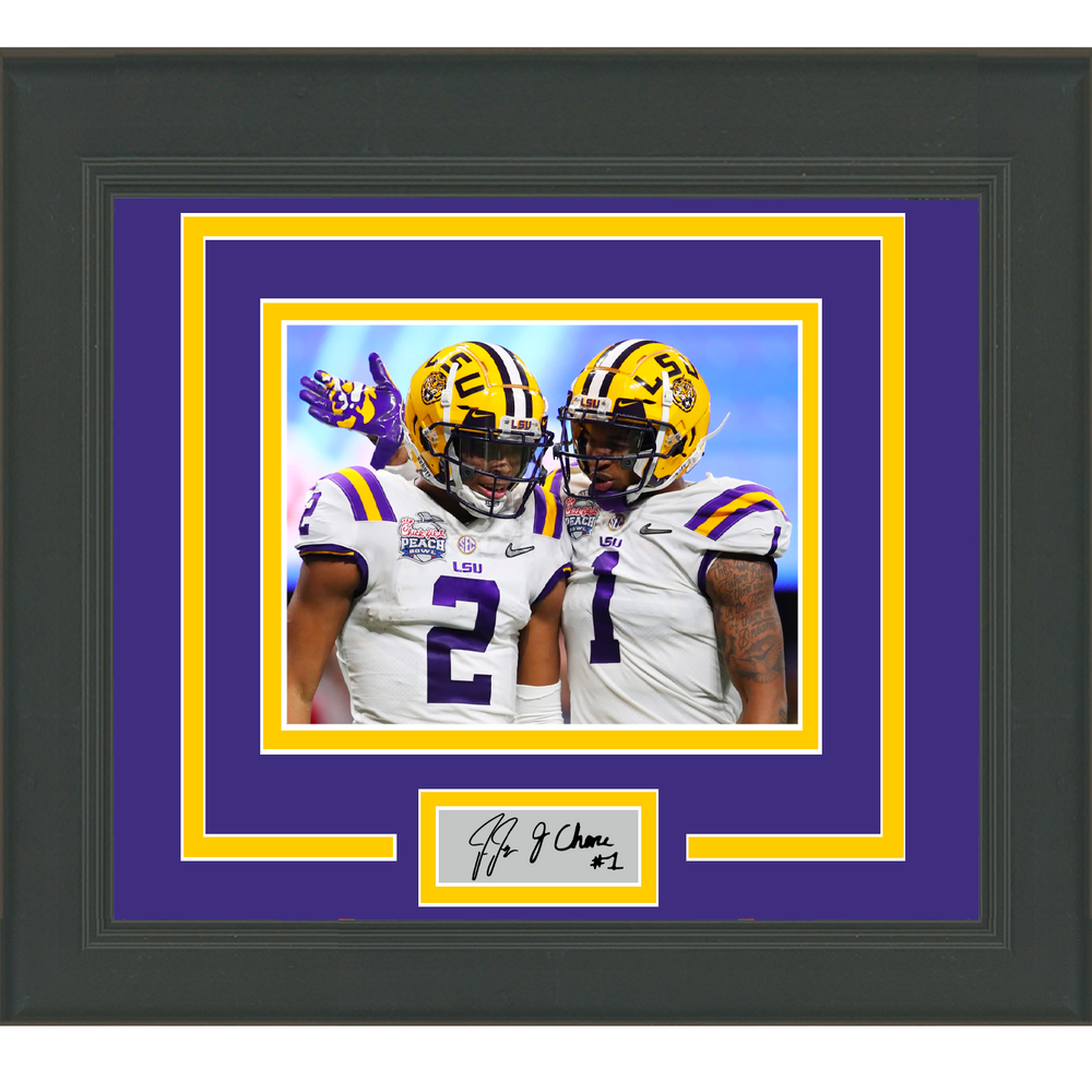 Framed Justin Jefferson Ja'Marr Chase Dual Facsimile Laser Engraved Signature Auto LSU Tigers 11x14 College Football Photo (ONLINE ORDER ONLY)