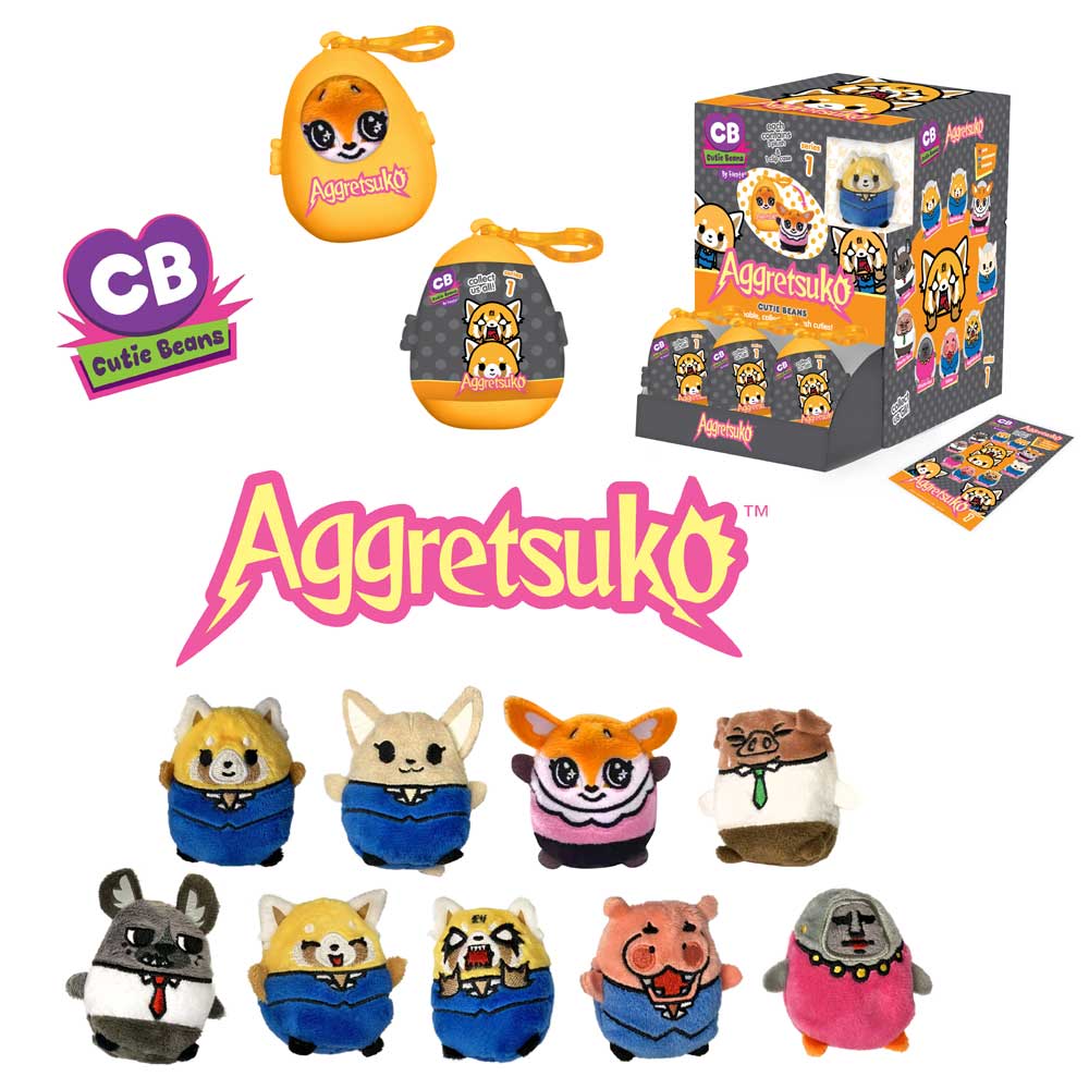 Fiesta: Cutie Beans Aggretsuko - 1 Blind Plastic Egg with 3" Plush Clip (ONLINE ORDER ONLY)
