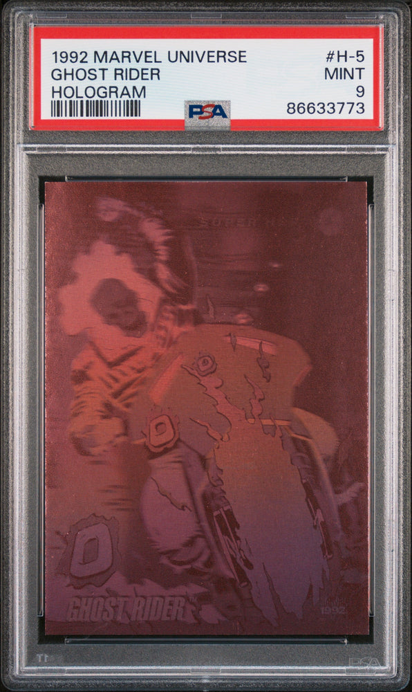 1992 MARVEL UNIVERSE HOLOGRAM GHOST RIDER HOLOGRAM #H-5 - PSA 9 (Online Order Only)