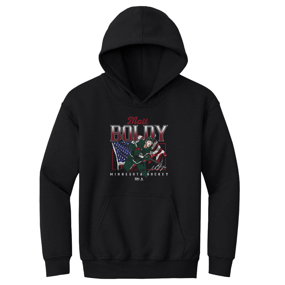 Matt Boldy Minnesota USA Flag WHT (ONLINE ORDER ONLY)