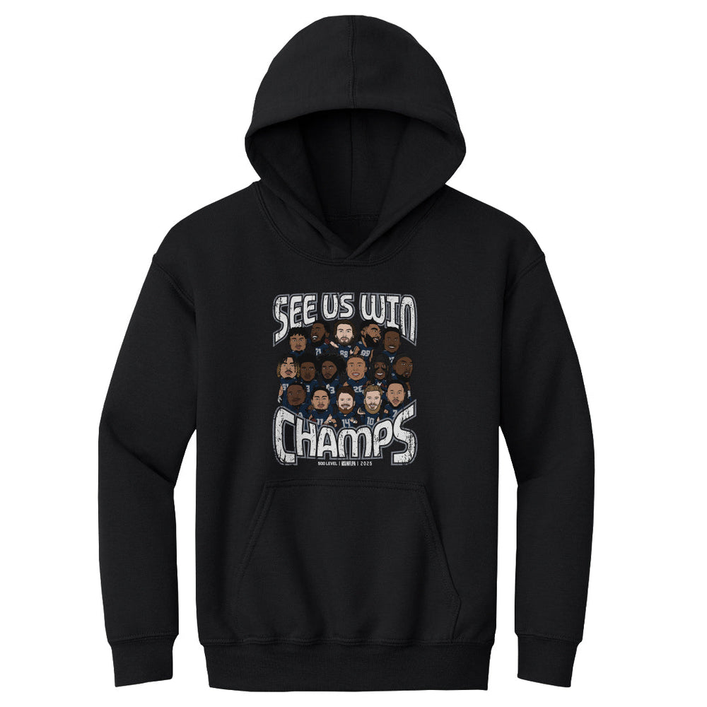 Seattle Football 2025 Champs Cartoon WHT (ONLINE ORDER ONLY)