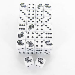KOP04953 Skunk Dice Opaque White with Black Pips 16mm (5/8in) Bulk Pack of 50 Koplow Games (ONLINE ORDER ONLY)