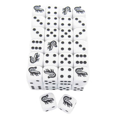 KOP04953 Skunk Dice Opaque White with Black Pips 16mm (5/8in) Bulk Pack of 50 Koplow Games (ONLINE ORDER ONLY)